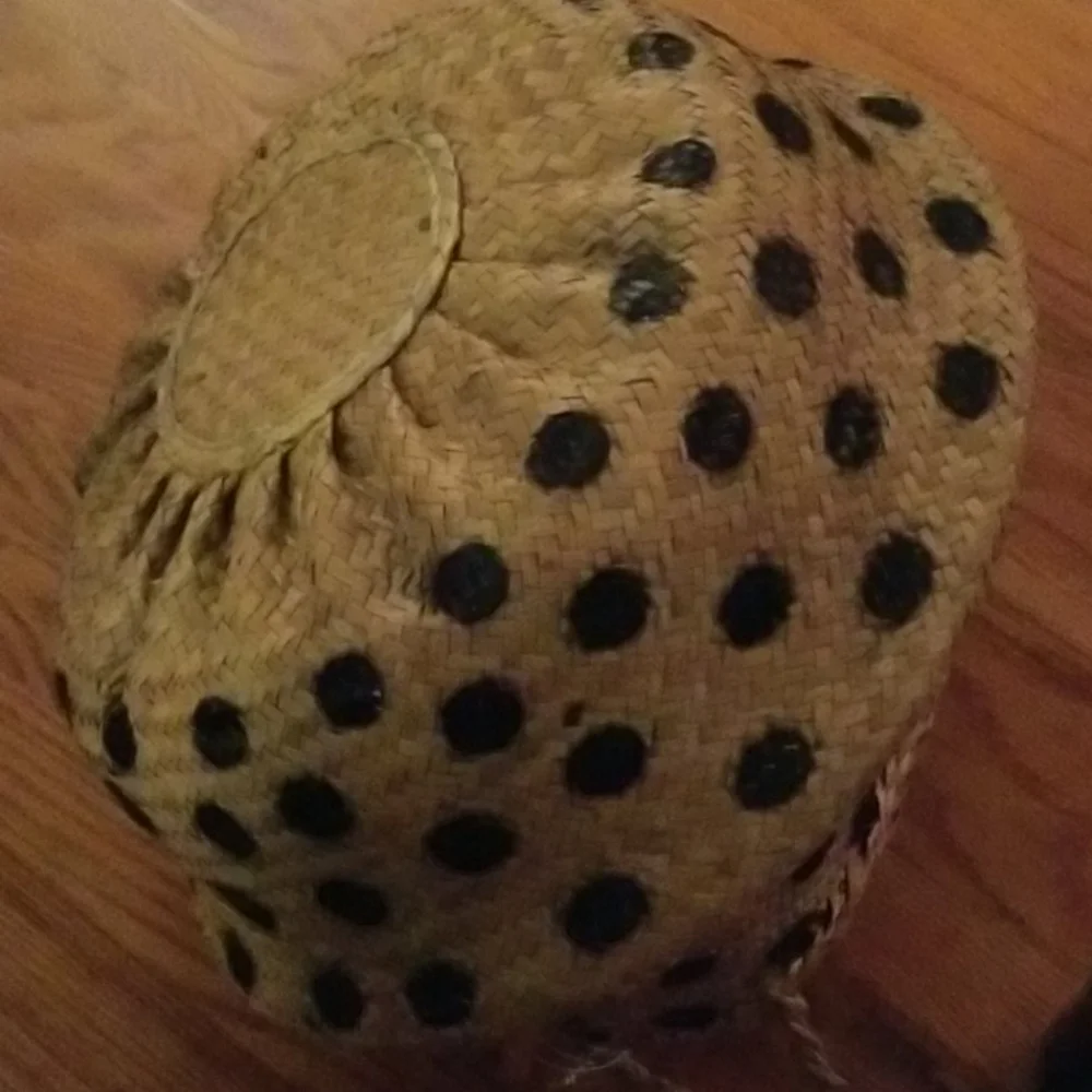 Round Dotted Wicker Collapsible Basket